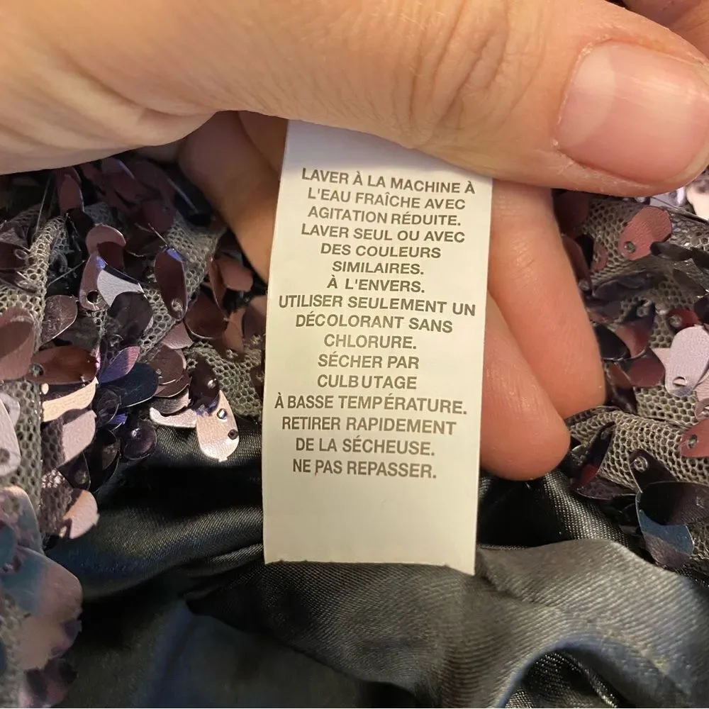 Children's Place gray lavender silver metallic bubble Sequin Skirt -12